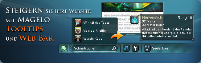 Tooltips und Webbar: Spieledatenbank Schnellsuche und Datenbank Tooltips mit Source-Gegenstände, Positionen von NPCs und mehr für ihre Website. 